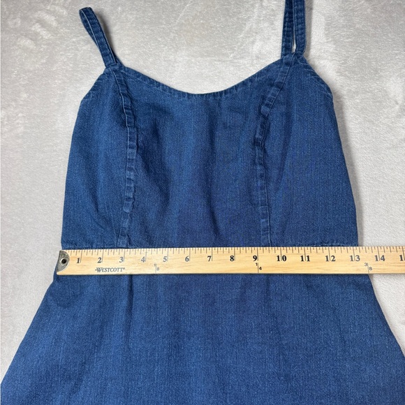Old Navy Sleeveless Blue Jean Denim Mini Ruffle Hem 100% Cotton Dress Medium - Picture 9 of 16